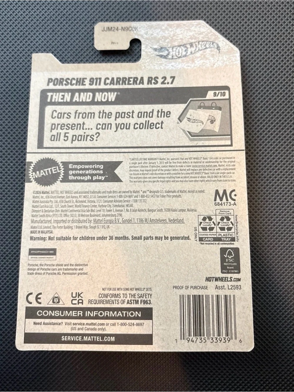Hot Wheels SUPER TREASURE HUNT Then and Now Porsche 911 Carrera 2.7